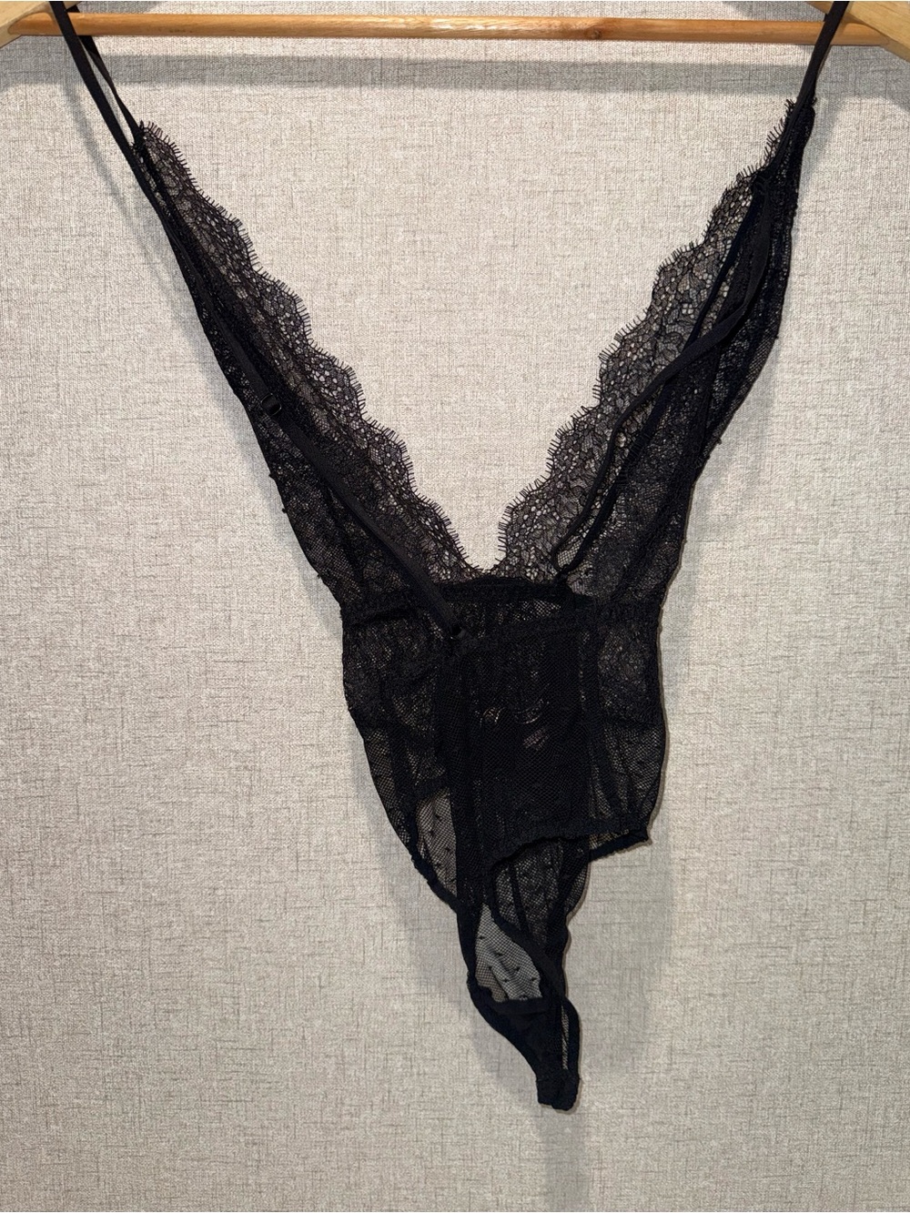 {Victoria Secret} Black Lace V-Neck Sheer Bodysuit - Women Intimates